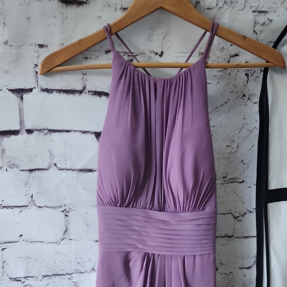 Azazie Bonnie Stretch Wisteria A-Line Pleated Stretch Satin Dress Bridesmaid A6 - Picture 10 of 15